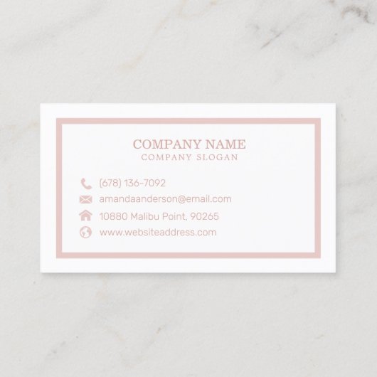 Elegant Abstract Roos Gold Foil | Visitekaartje (Achterkant)