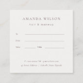 Elegant Abstract Roos Gold Paars Cadeaubon Vierkante Visitekaartje (Achterkant)