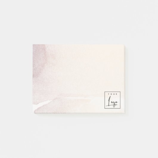 Elegant Abstract Roos Gold Paarse Waterverf Logo Post-it® Notes (Voorkant)