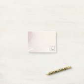 Elegant Abstract Roos Gold Paarse Waterverf Logo Post-it® Notes (Op bureau)