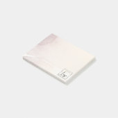 Elegant Abstract Roos Gold Paarse Waterverf Logo Post-it® Notes (Schuin)