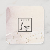 Elegant Abstract Roos Gold Paarse Waterverf Logo Vierkante Visitekaartje (Voorkant)