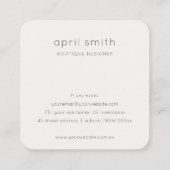 Elegant Abstract Roos Gold Paarse Waterverf Logo Vierkante Visitekaartje (Achterkant)