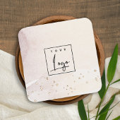 Elegant Abstract Roos Gold Paarse Waterverf Logo Vierkante Visitekaartje