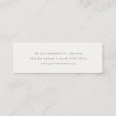 Elegant Abstract Roos Gold Paarse Waterverf Mini Visitekaartje (Achterkant)