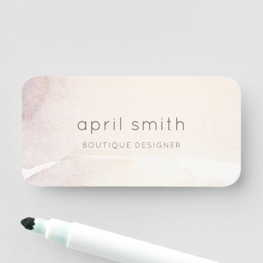 Elegant Abstract Roos Gold Paarse Waterverf Naamplaatje (In situ)