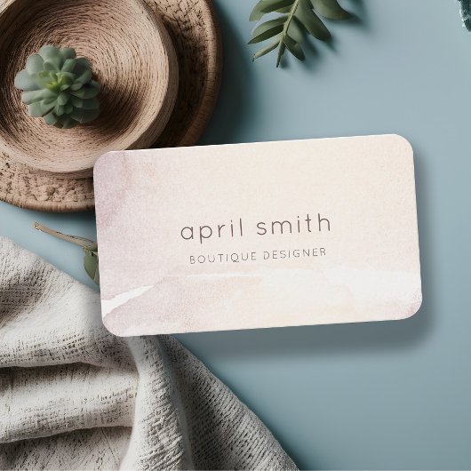 Elegant Abstract Roos Gold Paarse Waterverf Visitekaartje