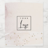 Elegant Abstract Roze Goud Paarse Waterverf Logo Wijn Etiket (Enkel label)