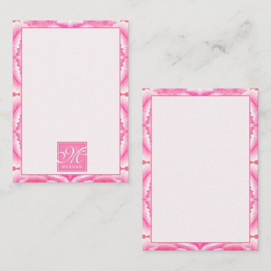 Elegant Abstract roze kleurstofpatroon Notitiekaartje (Voorkant / Achterkant)