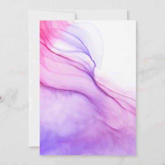 Elegant Abstract Roze Violet Gold Lijst Weddenscha Kaart (Achterkant)