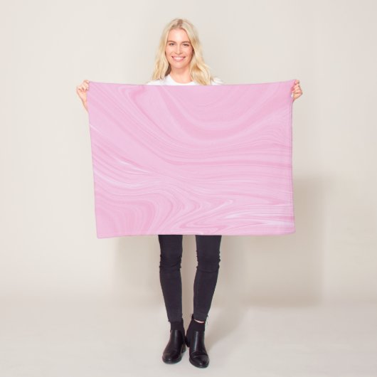 Elegant Abstract roze, vloeibaar marmer | Fleece Deken (In situ)