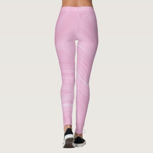 Elegant Abstract roze, vloeibaar marmer | Leggings (Achterkant)