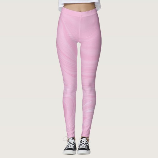Elegant Abstract roze, vloeibaar marmer | Leggings (Voorkant)