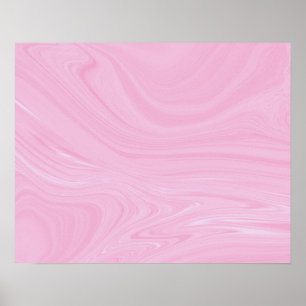 Elegant Abstract roze, vloeibaar marmer   Poster