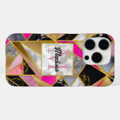 Elegant abstract roze zwart geometrisch Case-Mate iPhone case (Achterkant (horizontaal))