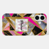 Elegant abstract roze zwart geometrisch Case-Mate iPhone case (Achterkant (horizontaal))