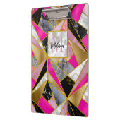 Elegant abstract roze zwart geometrisch klembord (Links)