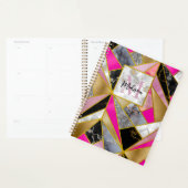 Elegant abstract roze zwart geometrisch planner (Display)