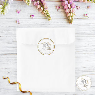 Elegant Abstract Rozen haar bloeien met genade Ronde Sticker