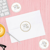 Elegant Abstract Rozen haar bloeien met genade Ronde Sticker