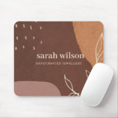 Elegant Abstract Rust Brown Oranje Leafy Foliage Muismat (Met muis)