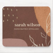 Elegant Abstract Rust Brown Oranje Leafy Foliage Muismat (Voorkant)