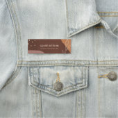 Elegant Abstract Rust Brown Oranje Leafy Foliage Naamplaatje (In situ)