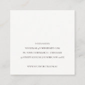 Elegant Abstract Rust Brown Oranje Leafy Foliage Vierkante Visitekaartje (Achterkant)