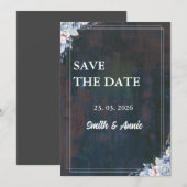 Elegant Abstract schilderij Save the Date Kaart – (Voorkant / Achterkant)