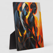 Elegant Abstract silhouet in Fiery Tones Art Fotoplaat (Zijkant)