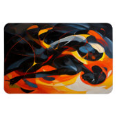 Elegant Abstract silhouet in Fiery Tones Art Magneet (Horizontaal)
