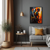 Elegant Abstract silhouet in Fiery Tones Art Perfect Poster