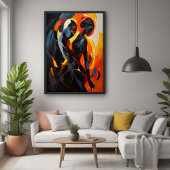 Elegant Abstract silhouet in Fiery Tones Art Perfect Poster