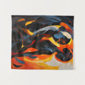 Elegant Abstract silhouet in Fiery Tones Art Wandkleed (Voorkant (horizontaal))
