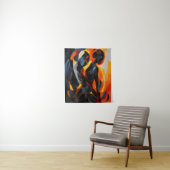 Elegant Abstract silhouet in Fiery Tones Art Wandkleed (In situ)