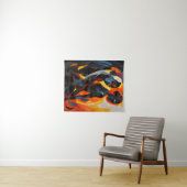 Elegant Abstract silhouet in Fiery Tones Art Wandkleed (In Situ (horizontaal))