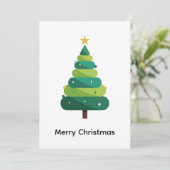 Elegant Abstract Simple Minimalist Christmas Tree  Feestdagenkaart (Staand voorkant)