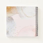 Elegant abstract sketchbook blush roze jouw naam notitieboek (Achterkant)