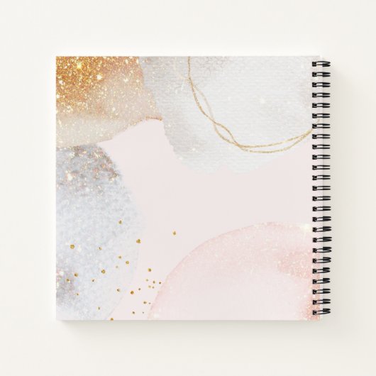 Elegant abstract sketchbook blush roze jouw naam notitieboek (Achterkant)