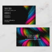 Elegant Abstract Spectrum Ribbons Visitekaartje (Voorkant / Achterkant)