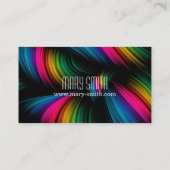 Elegant Abstract Spectrum Ribbons Visitekaartje (Achterkant)
