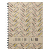 Elegant Abstract Stippen Pattern beige Custom Wedd Notitieboek (Voorkant)