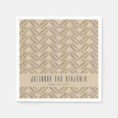 Elegant Abstract Stippen Pattern beige Custom Wedd Servet (Voorkant)