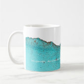 Elegant Abstract Turquoise Gold Ink Ark Koffiemok (Links)