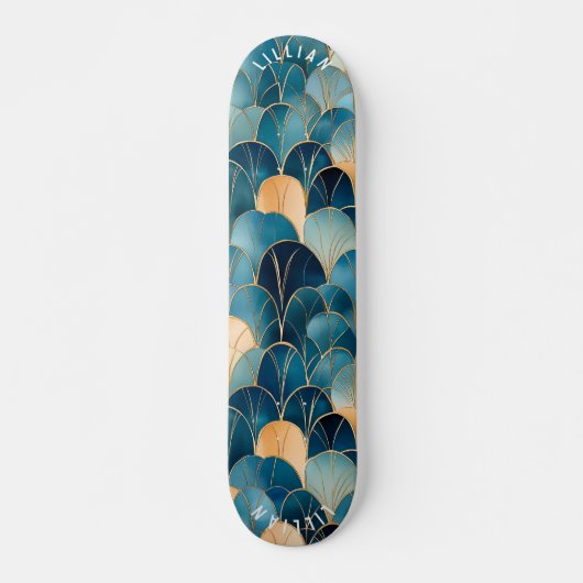 Elegant Abstract ventilatorpatroon in hedendaags b Persoonlijk Skateboard (Voorkant)