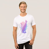 Elegant Abstract Verlopend Kat Design Tri-Blend Shirt (Voorkant volledig)