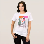 Elegant Abstract vrouwenportret Tri-Blend Shirt (Voorkant volledig)