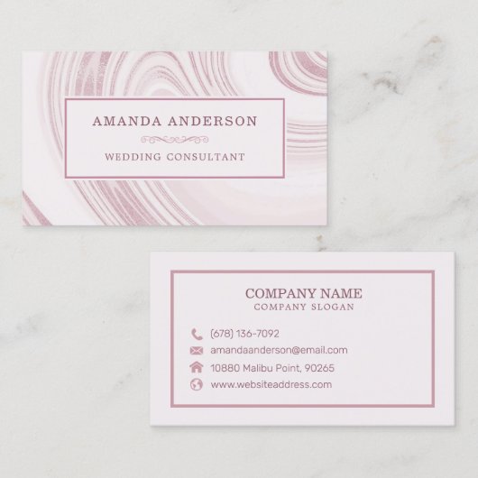 Elegant Abstract Waterverf Marmer | VISITEKAARTJE (Voorkant / Achterkant)