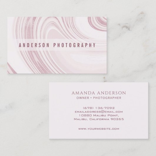 Elegant Abstract Waterverf Marmer | VISITEKAARTJE (Voorkant / Achterkant)