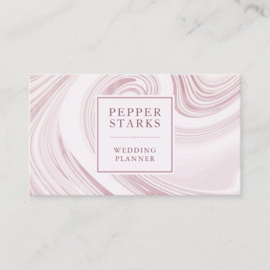 Elegant Abstract Waterverf Marmer | VISITEKAARTJE (Voorkant)